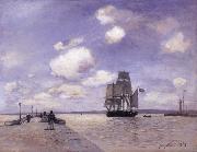 Johan Barthold Jongkind The Jetty at Honflewr oil painting on canvas